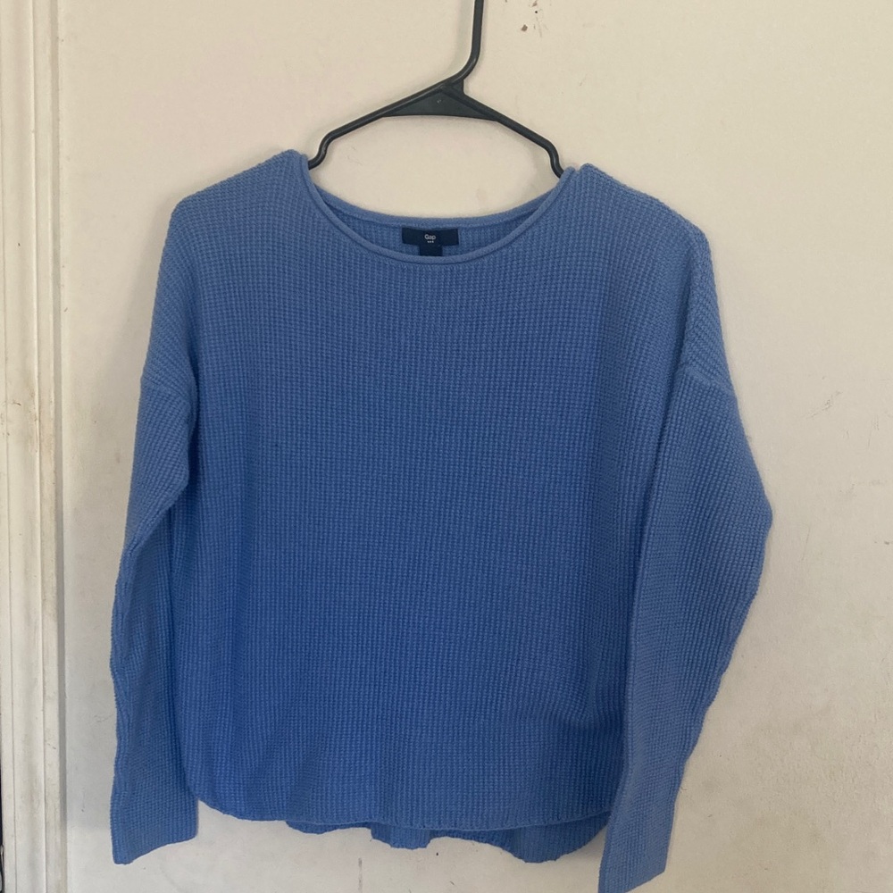 GAP Women's Sky Blue Crew Neck Sweater
